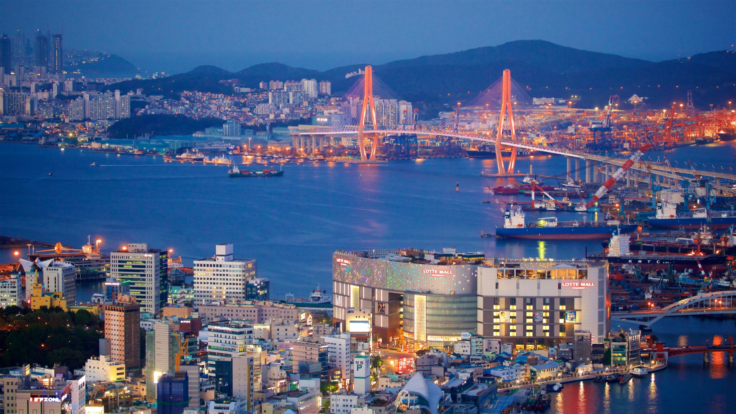 Paisagem de Busan, uma cidade na Coreia do Sul